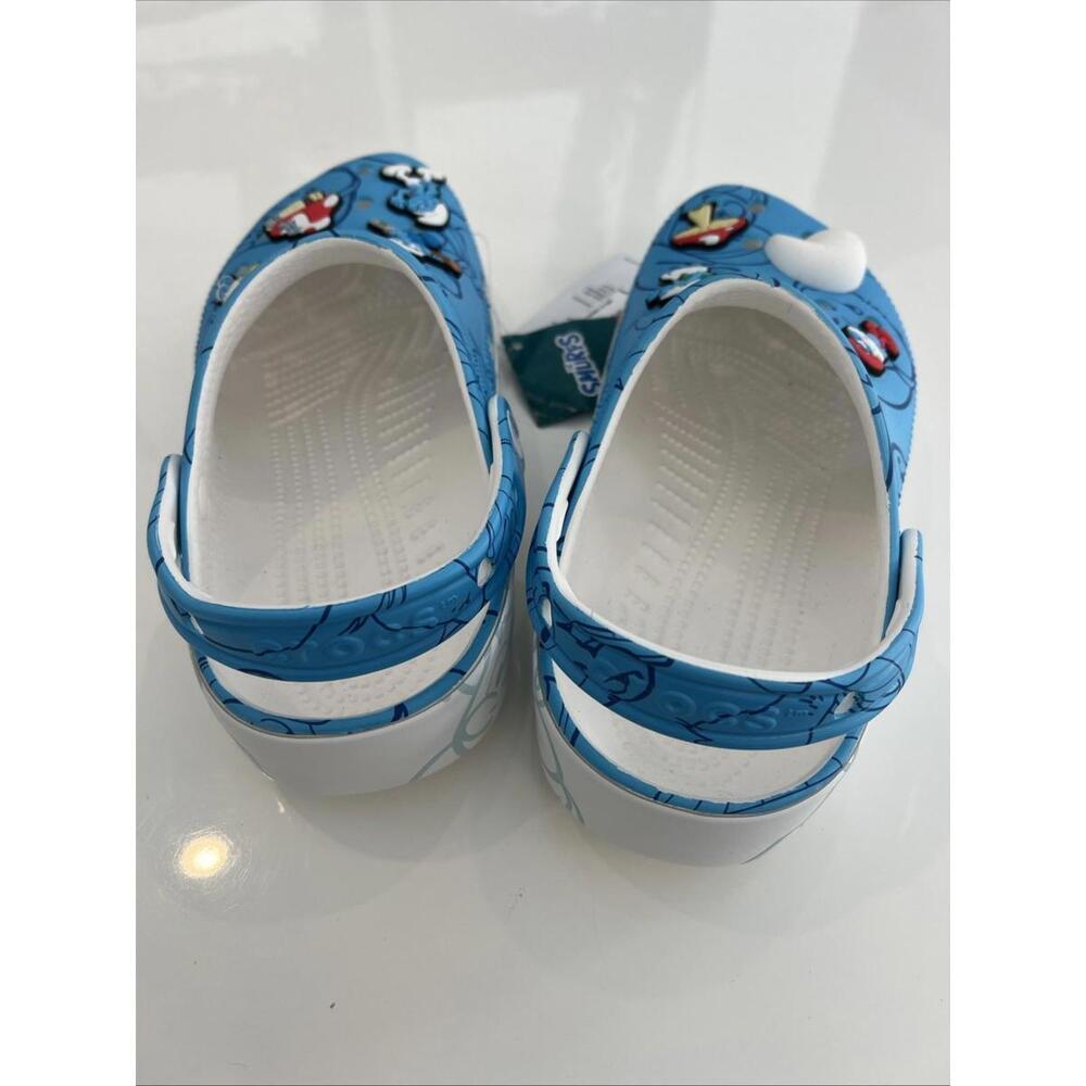 NEW The Smurfs Crocs Classic Clog J6 Kids Junior Blue White Jibbitz Charm - Picture 6 of 10